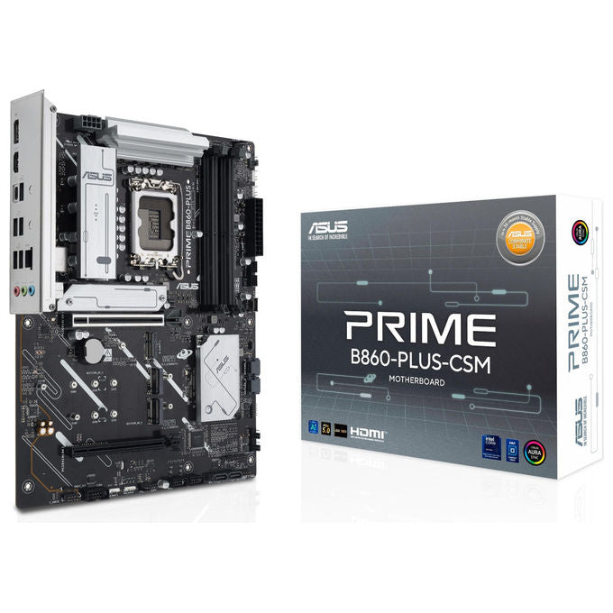 ASUS, Scheda Madre ATX Intel B860-PLUS-CSM, 8+1+1+1 Fasi Alimentazione, DDR5, PCIe 5.0, 3 Slot M.2, Ethernet 2.5 GB, Nera