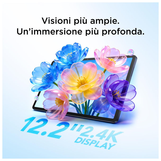 Tcl, Tab A1 Plus, 6GB+128GB, Display 2.4K 12,2'' 120 Hz, Processore 4 nm, Grigio