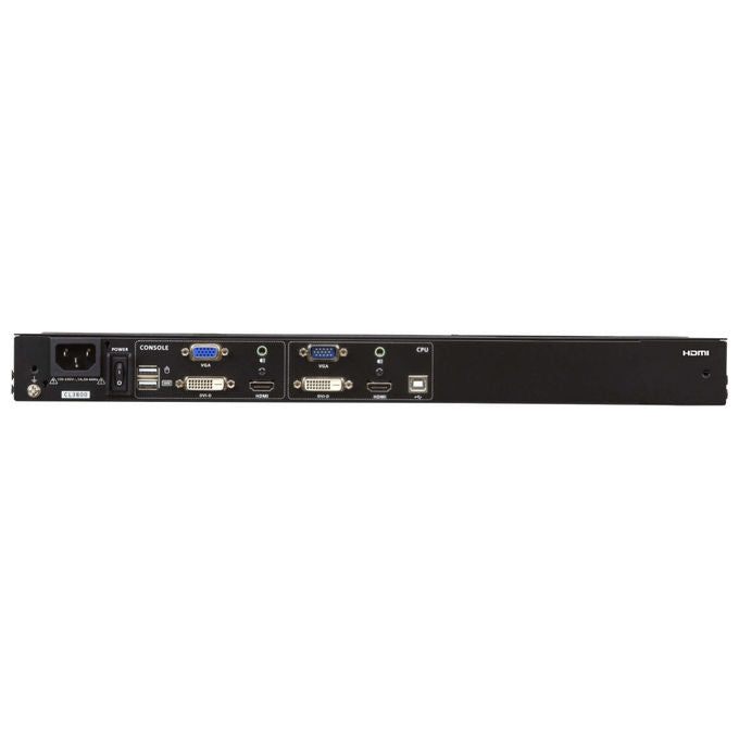 Aten CL3800NW Console KVM LCD Rack 1U 18.5'' Full HD Dual Rail HDMI DVI VGA Tastiera QWERTY UK Touchpad colore Nero