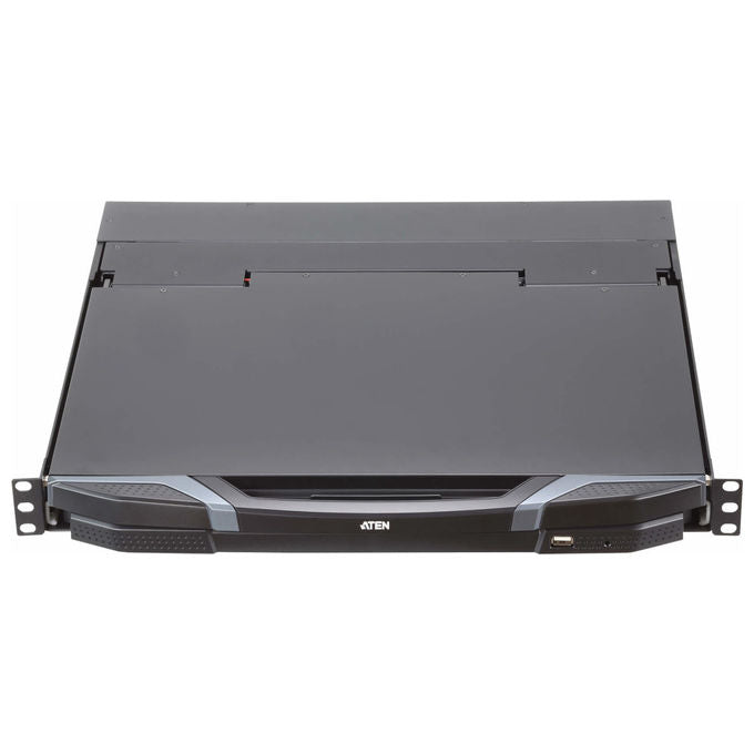 Aten CL3800NW Console KVM LCD Rack 1U 18.5'' Full HD Dual Rail HDMI DVI VGA Tastiera QWERTY UK Touchpad colore Nero