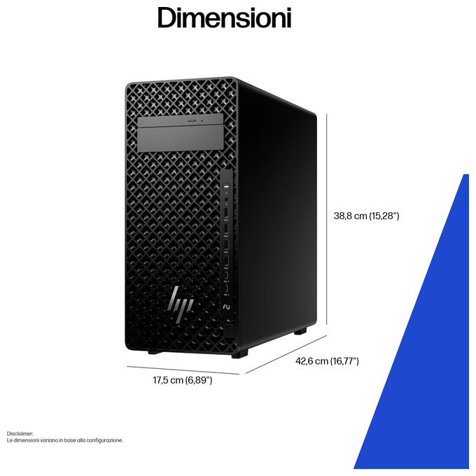 Hp, Stazione di lavoro AI, Intel Core Ultra 7 265, 32 GB RAM, 1 TB SSD, Windows 11 Pro, Nero