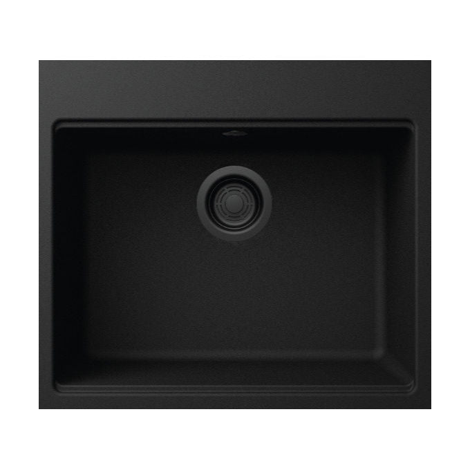 Elleci Time 105 Total Black Lavello da Incasso Granitek Nero Mono Splitvasca 57x51 cm