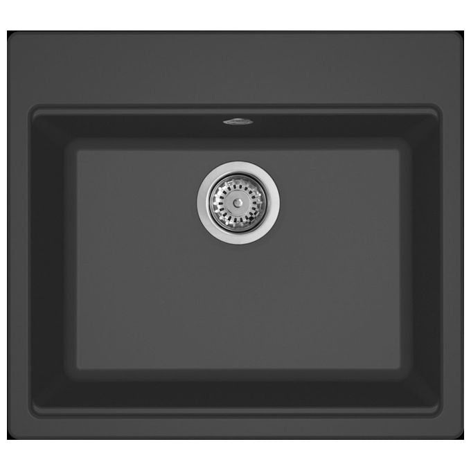 Elleci, Lavello da Incasso Granitek, Time 105, Monovasca, 57x51 cm, Nero Matt