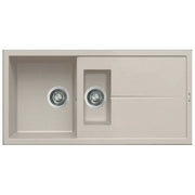 Elleci Best 475, Lavello 1 Vasca e Vaschetta con Gocciolatoio, Granitek Bianco Soft, 100x51 cm