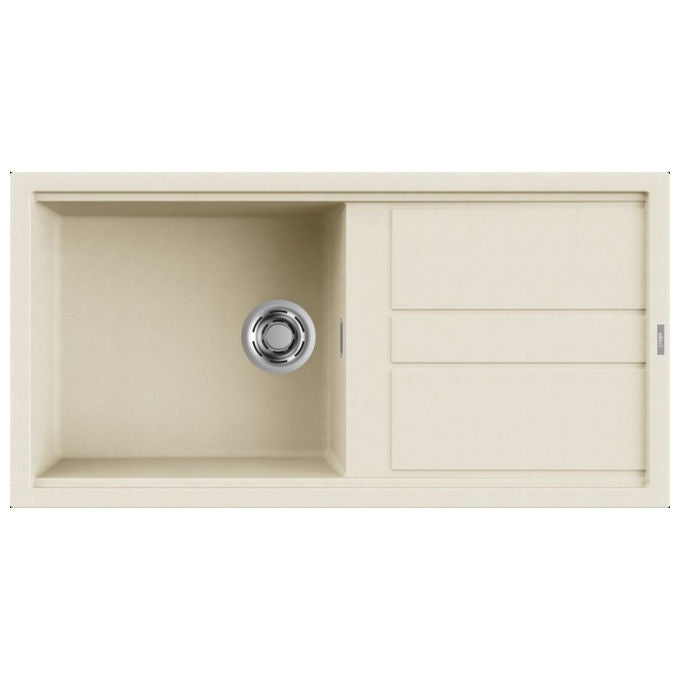 Elleci Best 480 Lavello 1 Vasca con Gocciolatoio Reversibile 100x51 cm Granitek Bianco Soft