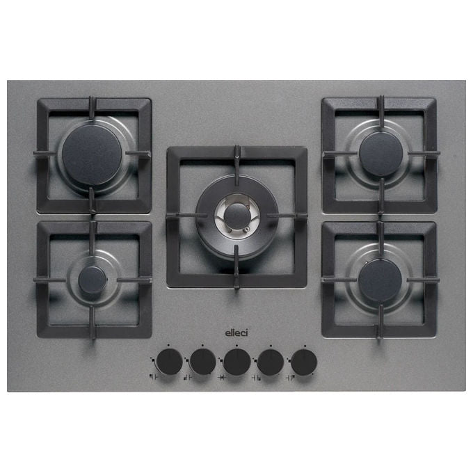 Elleci Plano 75 PGSP75148CS Piano Cottura a Gas da Incasso 75 cm 5 Fuochi Finitura Cemento