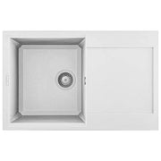 Elleci Easy 300 Lavello 1 Vasca con Gocciolatoio Reversibile 79x50 cm Granitek Bianco Soft