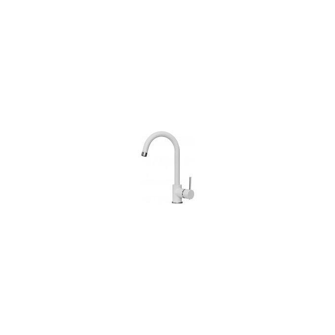 Elleci Miscelatore Trail Plus Granitek Bianco Soft Mono Splitcomando con Canna Girevole e Doccetta Estraibile