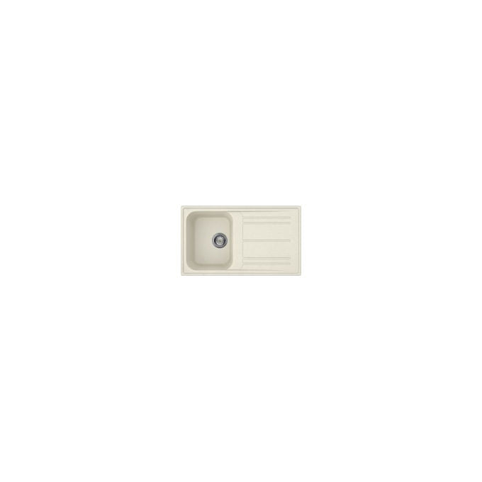 Elleci Ego 480 Lavello 1 Vasca con Gocciolatoio Reversibile Granitek Bianco Soft 100 x 50 cm