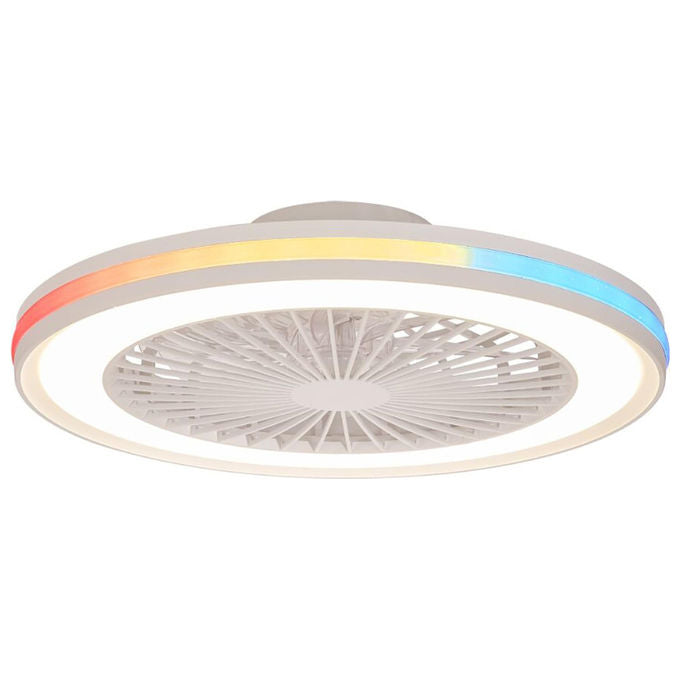 Mantra 8435153278617 Gamer Ventilatore da Soffitto LED 60W RGB 800 lm Telecomando colore Bianco