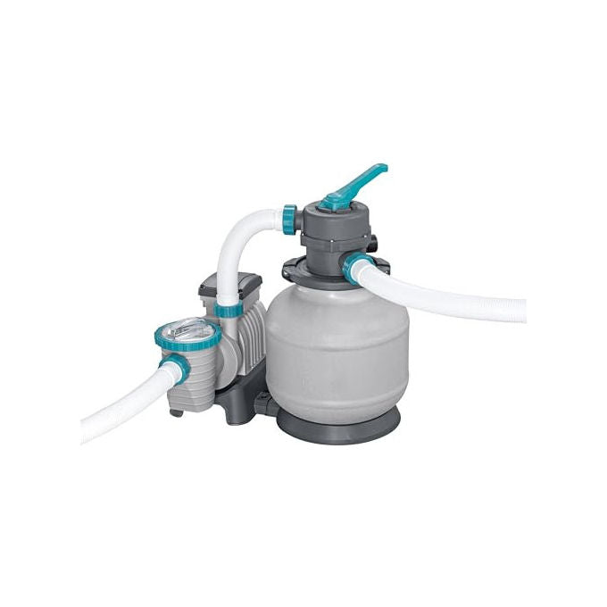 Bestway 58499 Flowclear Pompa Filtro a Sabbia 8327 L-h Piscine Fuori Terra 1100 54500 L Valvola 6 Posizioni Timer 280 W
