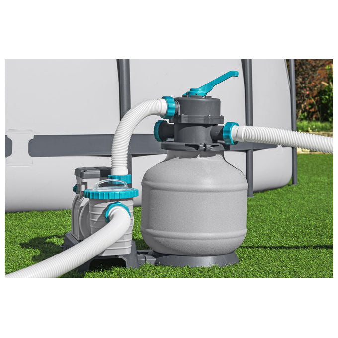 Bestway 58499 Flowclear Pompa Filtro a Sabbia 8327 L-h Piscine Fuori Terra 1100 54500 L Valvola 6 Posizioni Timer 280 W