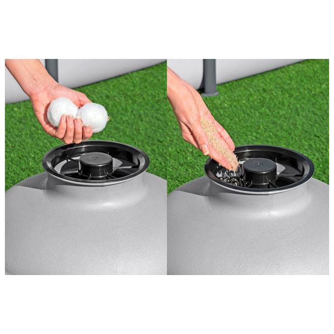Bestway 58499 Flowclear Pompa Filtro a Sabbia 8327 L-h Piscine Fuori Terra 1100 54500 L Valvola 6 Posizioni Timer 280 W