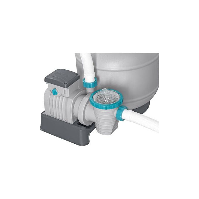 Bestway 58499 Flowclear Pompa Filtro a Sabbia 8327 L-h Piscine Fuori Terra 1100 54500 L Valvola 6 Posizioni Timer 280 W