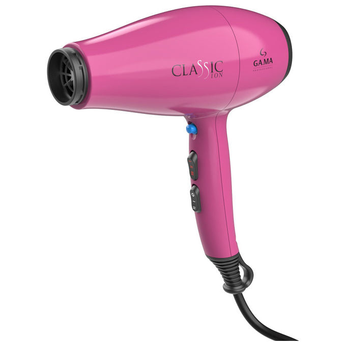 GA.MA Italy Professional, Asciugacapelli Classic Ion Fucsia, 2200W, Motore AC, Anti-Crespo