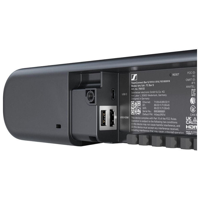 Sennheiser TeamConnect Bar S Videobar All-in-one ePTZ 4K Beamforming Nero