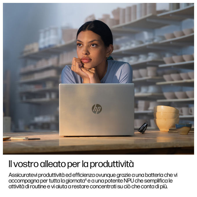 HP D76DRAT ProBook 4 G1q Notebook 14 pollici Snapdragon X1-26-100 SSD 512 GB RAM 16 GB WUXGA Windows 11 Pro Argento