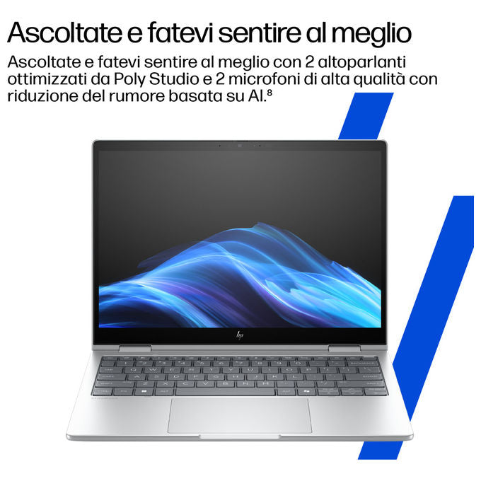 HP D76M0ET EliteBook 8 Flip G1i Notebook 13.3 pollici Intel Core Ultra 7 32GB RAM 1TB SSD Windows 11 Pro colore Argento
