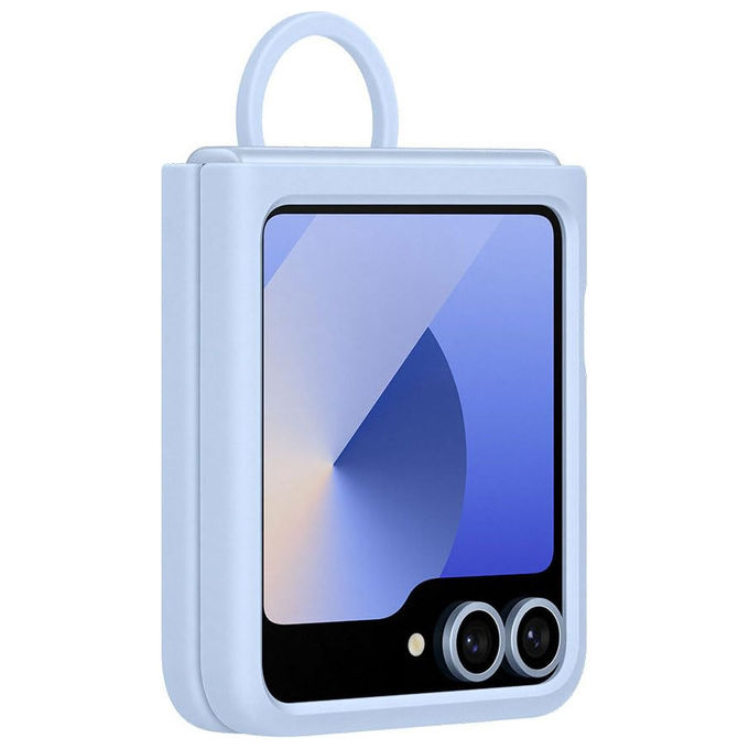 Samsung, Cover in Silicone con Anello, Blu, per Galaxy Z Flip6, EF-PF741TLEGWW