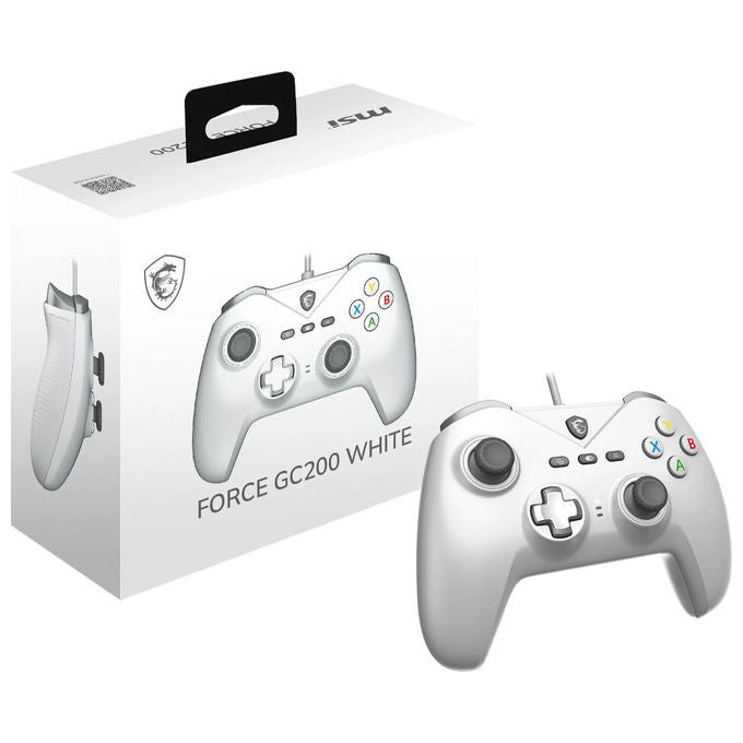 MSI Gamepad Cablato Force GC200 Trigger Effetto Hall Doppia Vibrazione Bianco