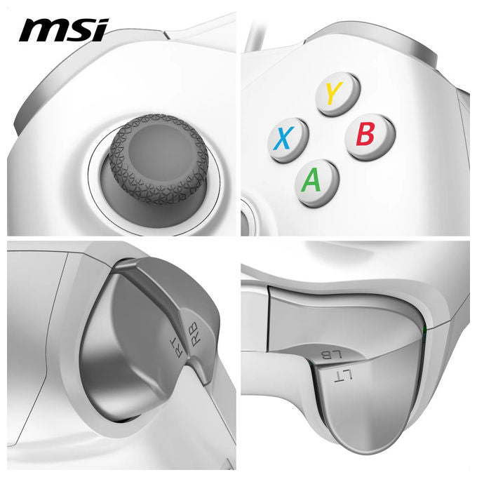 MSI Gamepad Cablato Force GC200 Trigger Effetto Hall Doppia Vibrazione Bianco