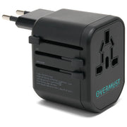 Overmust Adattatore da Viaggio Universale 2 Porte USB Spine UK-EU-USA-AUS 110-240W