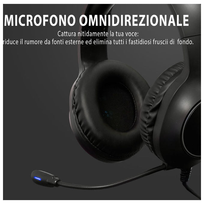 Spyco Cuffie Gaming Impulse HE-121 Suono Cristallino 50 mm Microfono Compatibile PC Mac Xbox PS4 Nintendo Nero