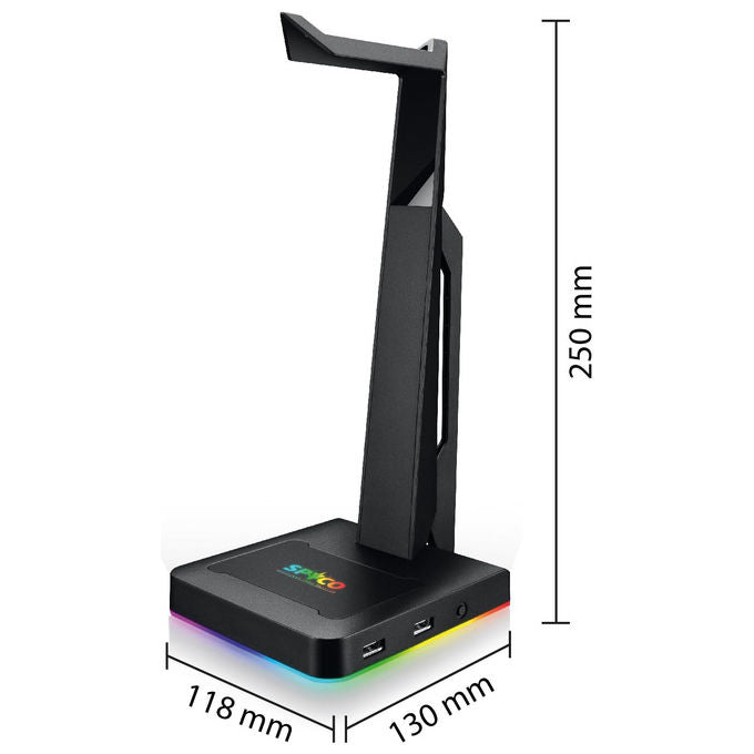 Spyco Supporto Cuffie Gaming Keeper HS-131 LED RGB 2 Porte USB 2.0 Nero
