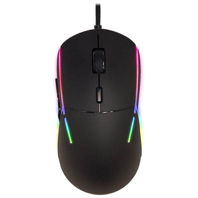Spyco Mouse Gaming Ergonomico Sensore Pixart 3360 12000 DPI 6 Pulsanti Programmabili RGB Dinamico Nero