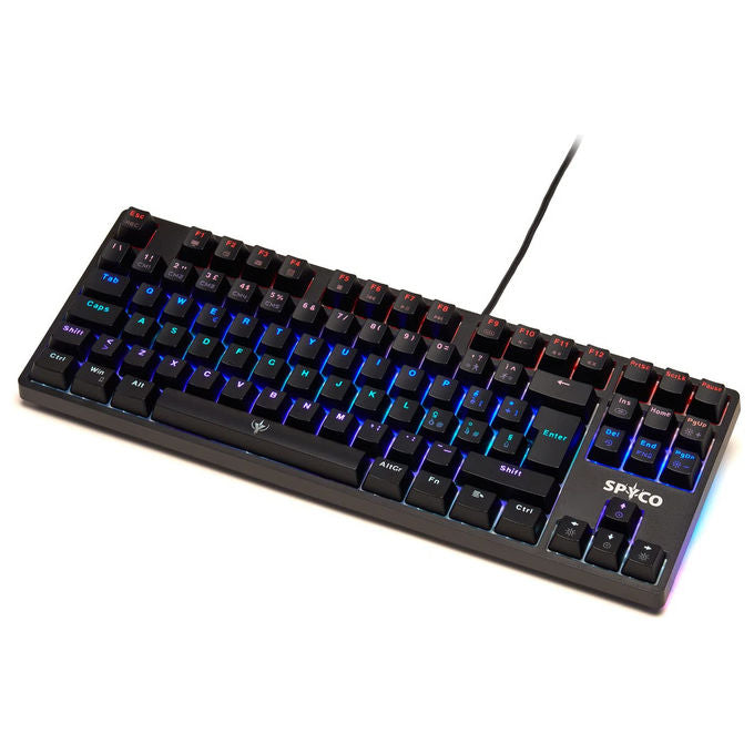 Spyco, Tastiera Gaming Meccanica, Layout Italiano 87 Tasti, Switch Marroni Outemu, RGB