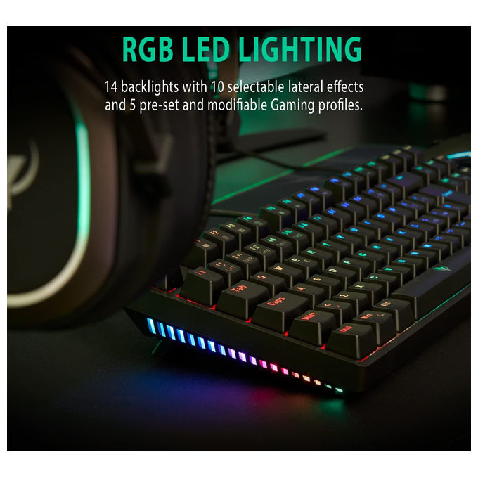 Spyco, Tastiera Gaming Meccanica, Layout Italiano 87 Tasti, Switch Marroni Outemu, RGB