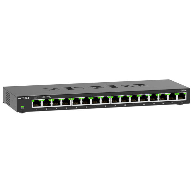 Netgear, Switch Gigabit a 16 Porte GS316, Montaggio Desktop o a Parete