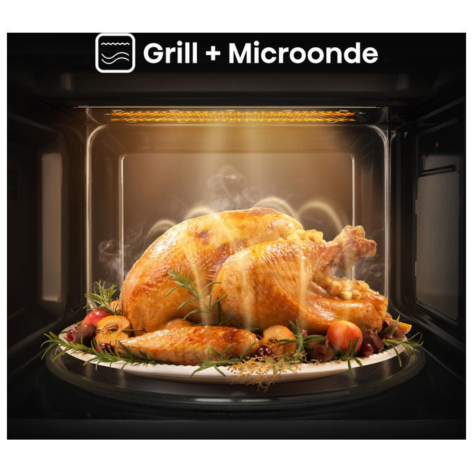 Hisense H20MOMBS4HG Forno a microonde con Grill 20 L 700 W 9 programmi Display LED colore Argento