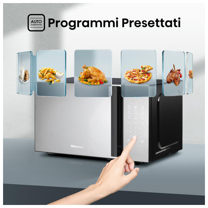 Hisense H20MOMBS4HG Forno a microonde con Grill 20 L 700 W 9 programmi Display LED colore Argento