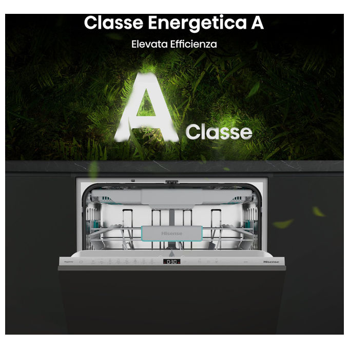 Hisense HV16A Lavastoviglie Incasso 16 coperti Classe A 43 dB Motore Inverter AutoDry Terzo Cesto (82x60x55 cm) colore Grigio