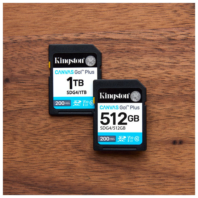 Kingston, Scheda di Memoria SDXC, 128GB, 200MB-s, C10 UHS-I U3 V30, SDG4-128GB