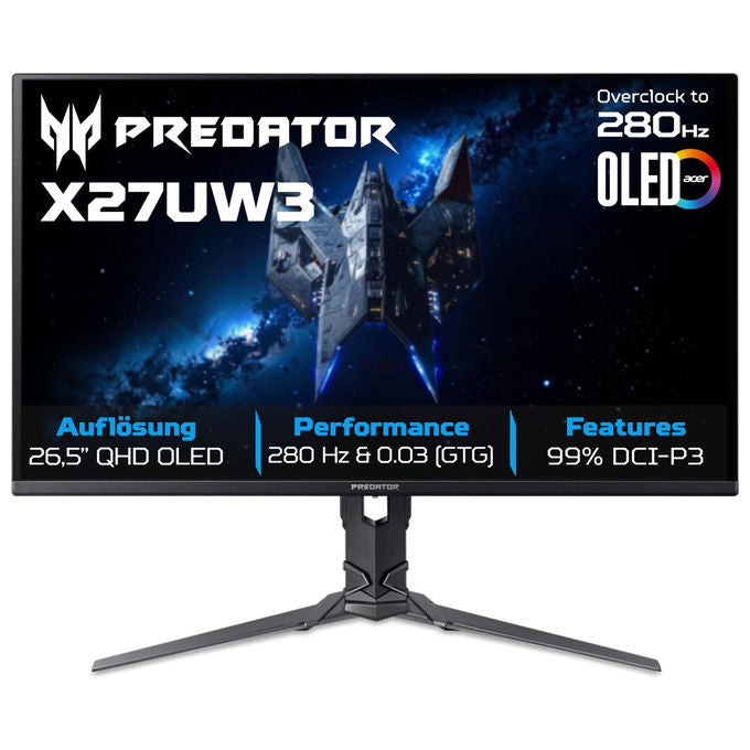 ACER Monitor Gaming OLED 27'' Predator X27U W3bmiiprx 2560 x 1440 240 Hz HDR Ready