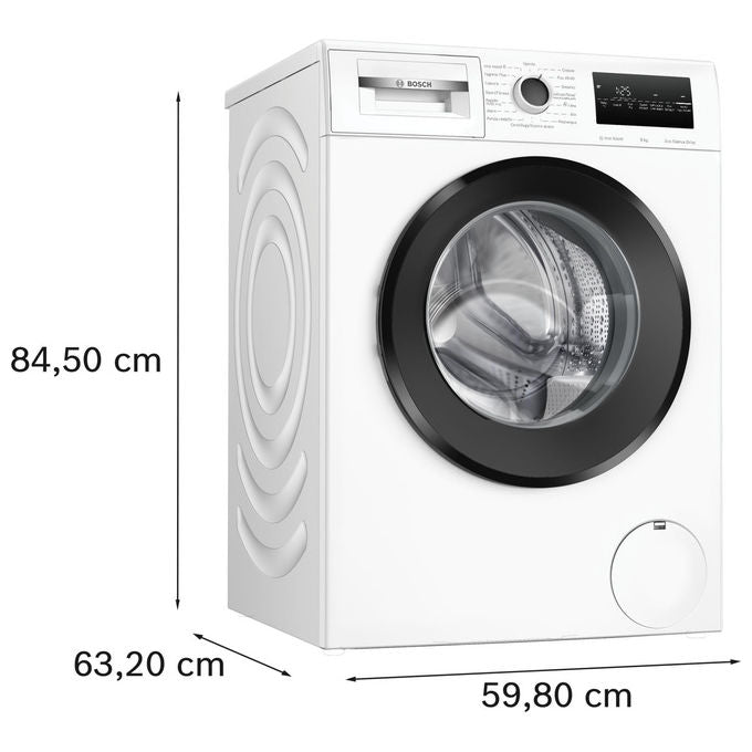 Bosch WAN28228IT Serie 4 Lavatrice Carica Frontale 8 Kg 1400 Giri Classe A Motore Inverter (84.5x60x59.8 cm) colore Bianco