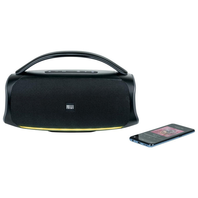Big Ben, Altoparlante Wireless Luminoso, 100W, Bluetooth, USB, Micro-SD, Batteria 6000mAh