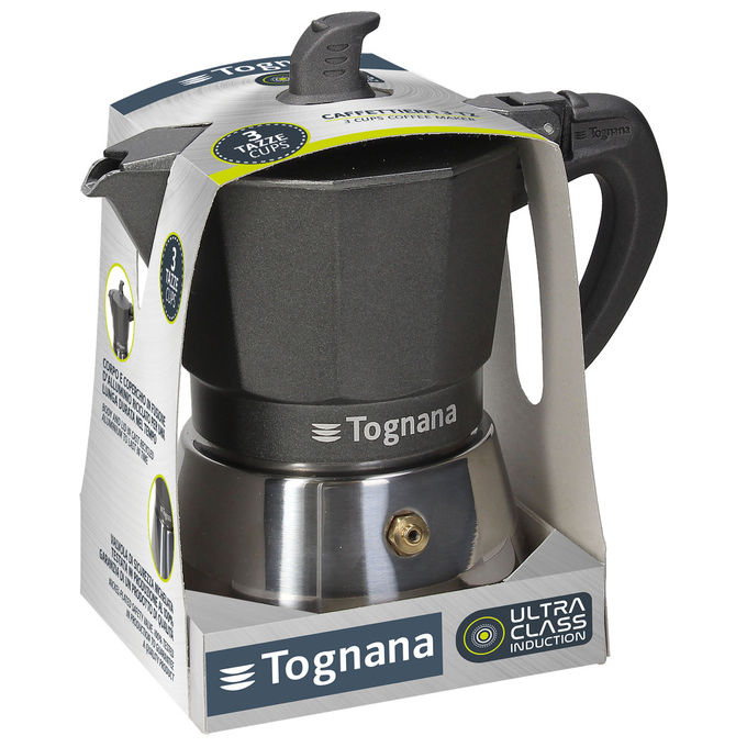 Tognana Caffettiera Moka 3 Tazze Ultra Class a Induzione Grigia