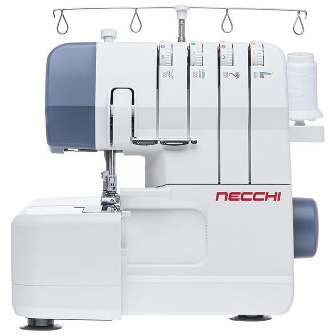 Necchi NCN11C Tagliacuci 2 3 4 fili 1300 punti al minuto telaio metallo braccio libero luce LED