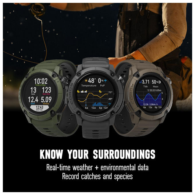 Coros Nomad Orologio GPS Sportivo Touchscreen MIP 1.3'' 22 giorni Batteria Mappe Globali Verde