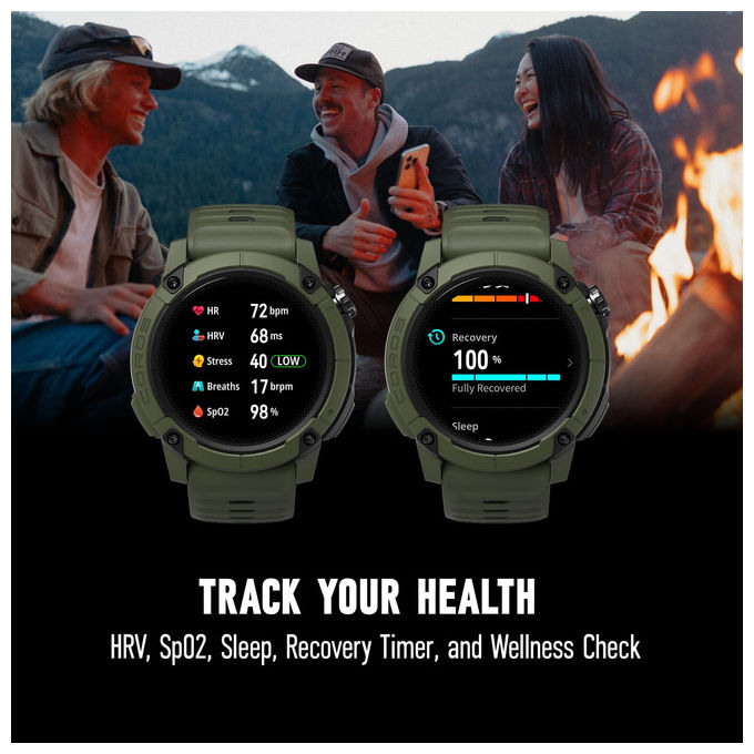 Coros Nomad Orologio GPS Sportivo Touchscreen MIP 1.3'' 22 giorni Batteria Mappe Globali Verde