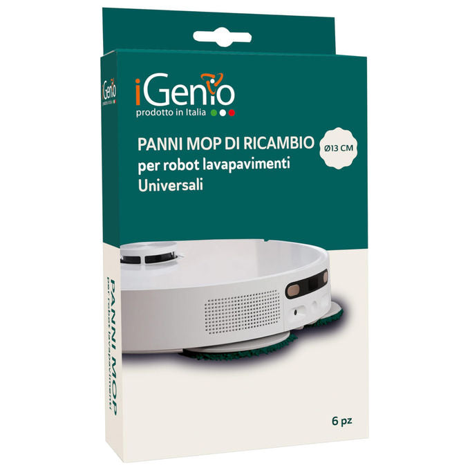 Igenio Panni di Ricambio Mop per Robot Lavapavimenti Ø13cm 6 Pezzi Art.939