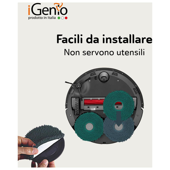 Igenio Panni di Ricambio Mop per Robot Lavapavimenti Ø13cm 6 Pezzi Art.939