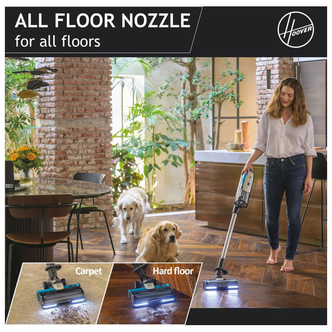 Hoover HF916BF HF9 Aspirapolvere senza fili Brushless 61 AW 4000 mAh autonomia 30 min Anti Torsione colore Blu