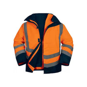 Deltaplus OPTI3OMGT Optimum3 Parka impermeabile 5 in 1 alta visibilita' EN ISO 20471 Classe 3 taglia L colore Arancio Fluo