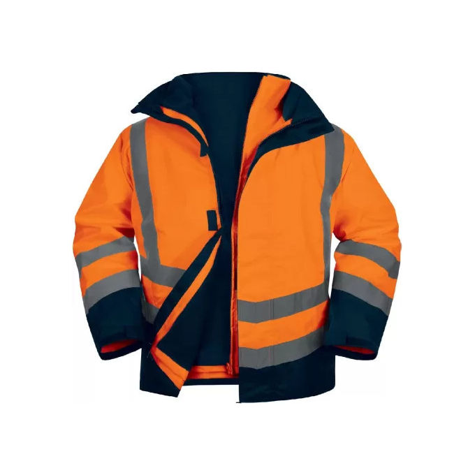 Deltaplus OPTI3OMGT Optimum3 Parka impermeabile 5 in 1 alta visibilita' EN ISO 20471 Classe 3 taglia L colore Arancio Fluo