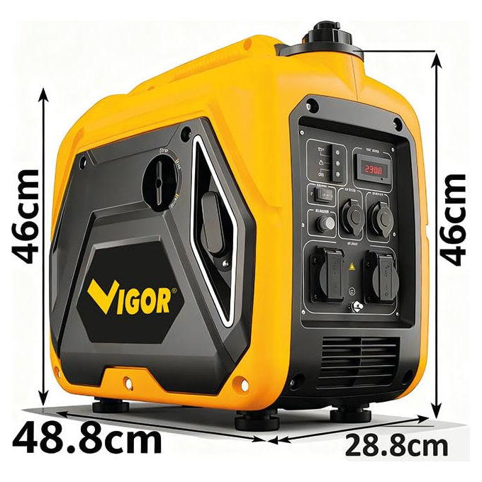 Vigor Generatore di corrente inverter Motore 4 tempi 798 cc Potenza 2000 W 2 prese 230 V