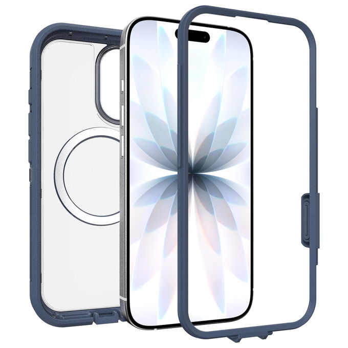 Otterbox Custodia Defender Series Pro XT Clear MagSafe Antiurto Trasparente-Blu per iPhone 17